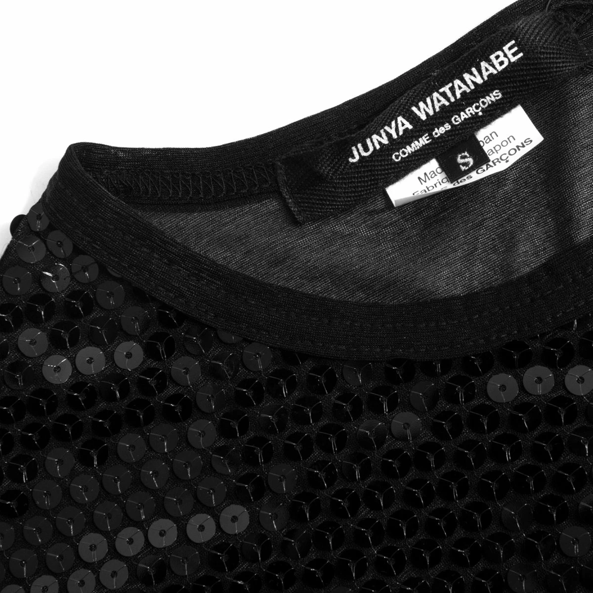 Junya Watanabe Black Sequin Sheer Top for Kids | Stylish & Elegant 2 Junya Watanabe Black Sequin Sheer Top for Kids | Stylish & Elegant - Image 2