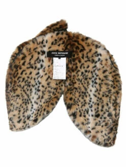 Junya Watanabe Kids Faux Fur Animal Print Shawl In Black