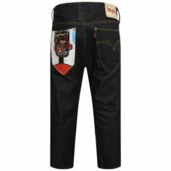 Junya Watanabe MAN Straight Fit Cropped Jeans with Basquiat Pocket - Indigo | Men's Designer Jeans