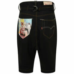 Junya Watanabe MAN High-Waisted Short With Basquiat Pocket In Black | Designer Shorts for Men