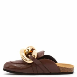 JW Anderson Chain Mule Loafers in Brown - Men's Designer Flat Shoes