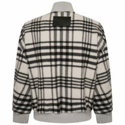 JW Anderson Check Bomber Jacket - White/Black | Designer Women's Jacket