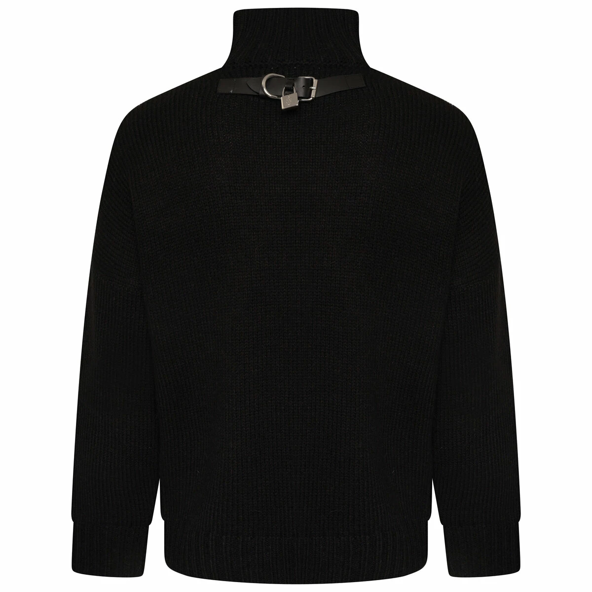 JW Anderson Black Leather Patch Pocket Jumper | Women's Designer Cardigan 1 JW Anderson Black Leather Patch Pocket Jumper | Women's Designer Cardigan