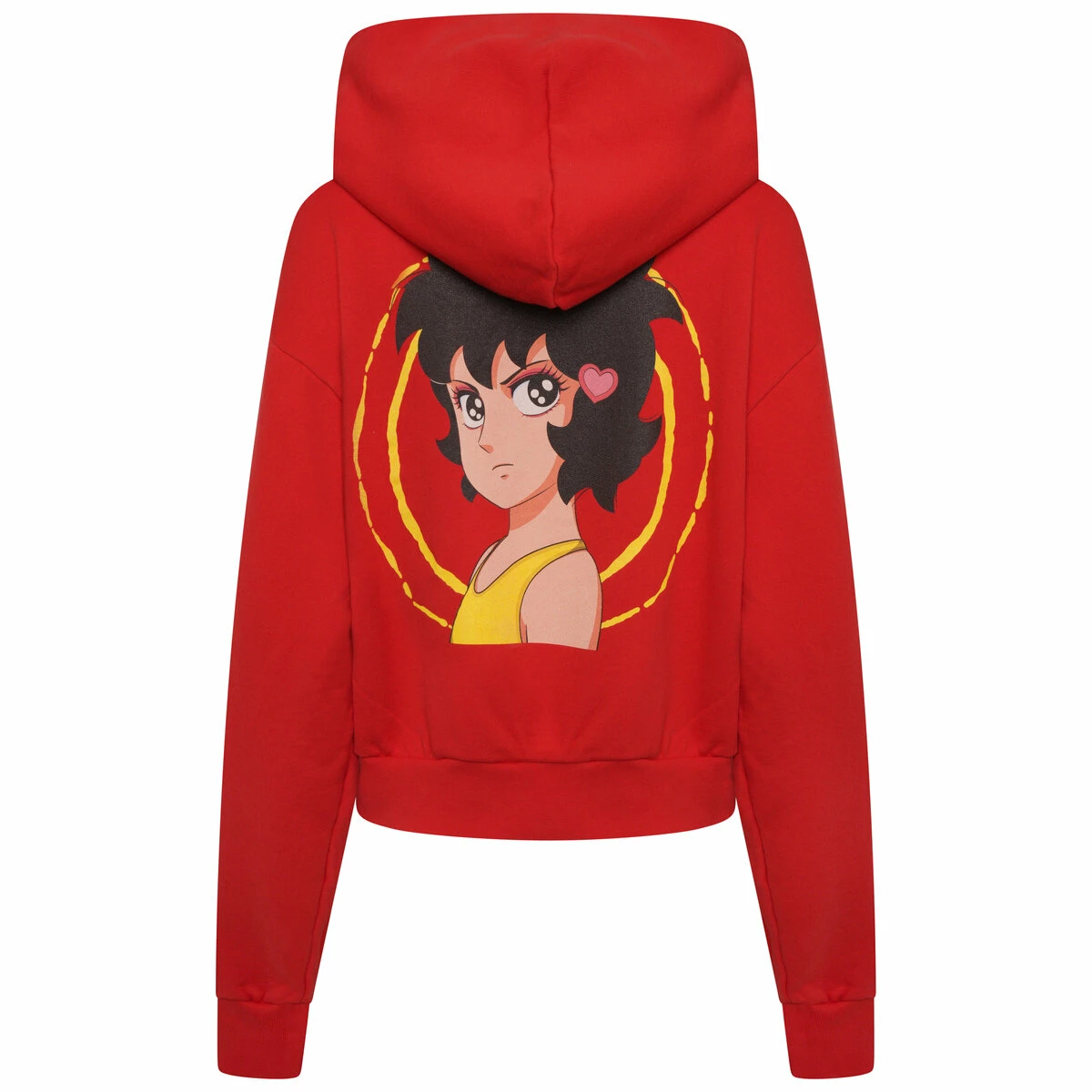 JW Anderson Run Hany Cropped Printed Hoodie in Scarlet - Women's Designer Hoodie 1 JW Anderson Run Hany Cropped Printed Hoodie in Scarlet - Women's Designer Hoodie