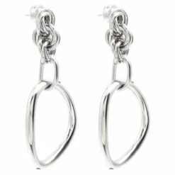 JW Anderson Silver-Tone Oversized Link Chain Earrings - Stylish Kids' Accessory