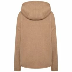 JW Anderson Beige Zip-Front Anchor Hoodie | Women's Designer Knitwear