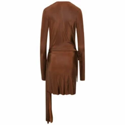 Rick Owens Lilies Stevie Wrap Dress - Dark Tangerine | Women's Designer Dresses