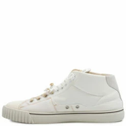 Maison Margiela Deconstructed High Top Sneakers White In White - Men's Luxury Sneakers