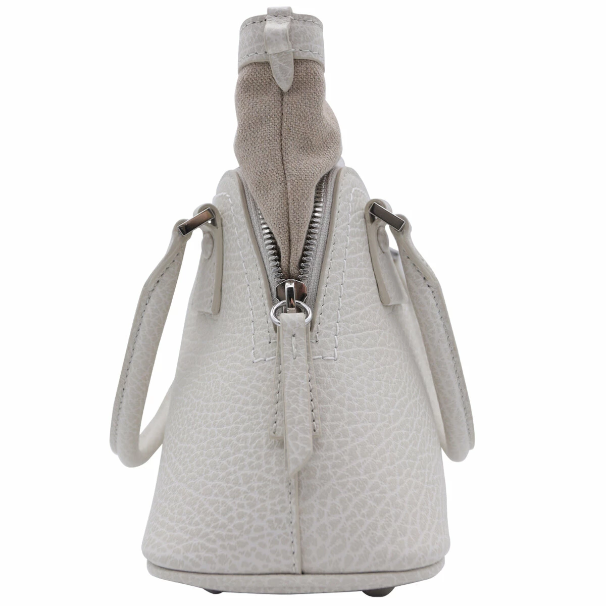 Maison Margiela Pebble Grain Leather 5AC Micro Bag In Greige - Stylish Kids Accessory 3 Maison Margiela Pebble Grain Leather 5AC Micro Bag In Greige - Stylish Kids Accessory - Image 3