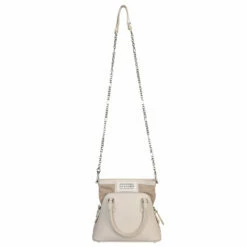 Maison Margiela Pebble Grain Leather 5AC Micro Bag In Greige - Stylish Kids Accessory