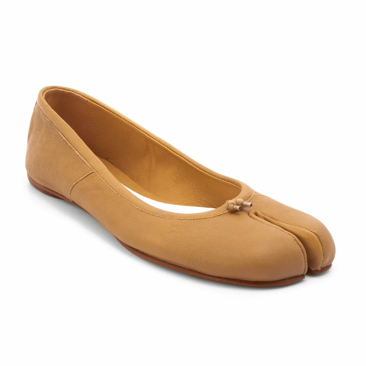 Maison Margiela Tabi Leather Ballet Shoes in Nude Tone - Kids 2 Maison Margiela Tabi Leather Ballet Shoes in Nude Tone - Kids - Image 2