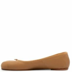 Maison Margiela Tabi Leather Ballet Shoes in Nude Tone - Kids