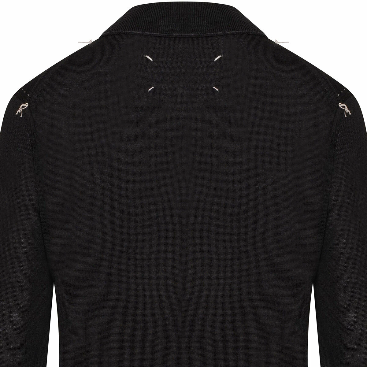 Maison Margiela Black Wool Funnel Neck Pullover - Women's Designer Knitwear 2 Maison Margiela Black Wool Funnel Neck Pullover - Women's Designer Knitwear - Image 2