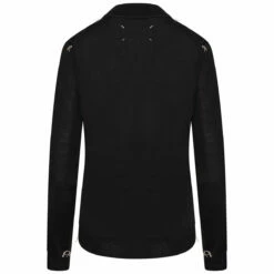Maison Margiela Black Wool Funnel Neck Pullover - Women's Designer Knitwear