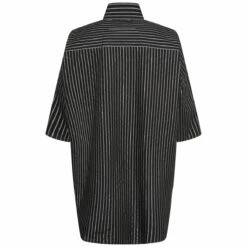 MM6 Maison Margiela Jumbo Striped Shirt In Black | Men's Designer Shirts