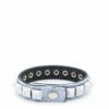 MM6 Maison Margiela White Pyramid Leather Bracelet for Kids