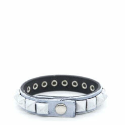 MM6 Maison Margiela White Pyramid Leather Bracelet for Kids