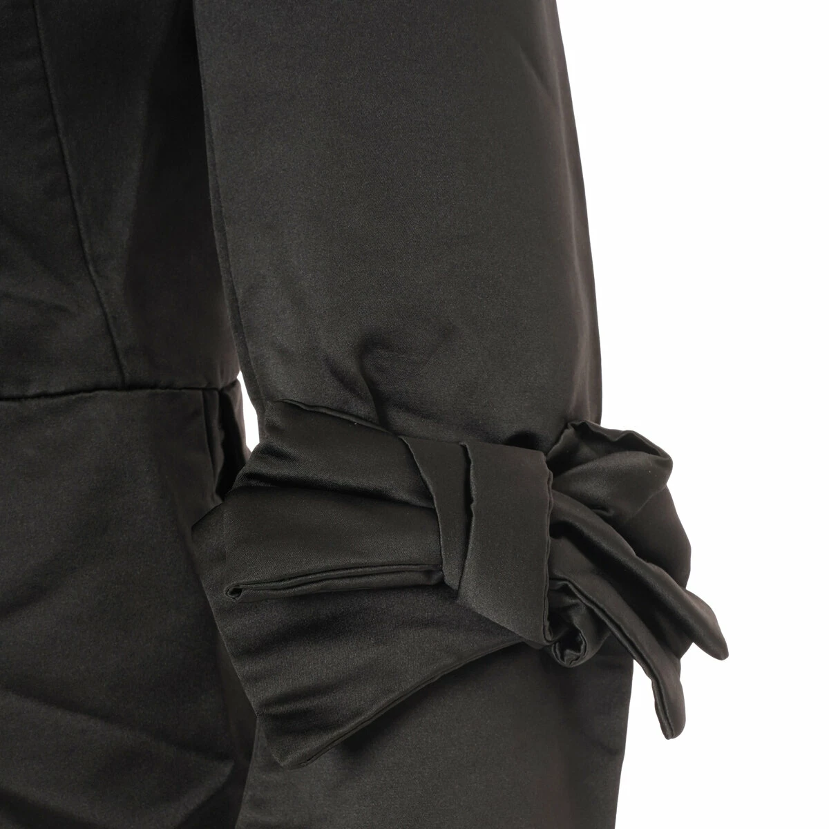 Comme Des Garçons Girl Black Satin Tailcoat - Designer Women's Coat 2 Comme Des Garçons Girl Black Satin Tailcoat - Designer Women's Coat - Image 2