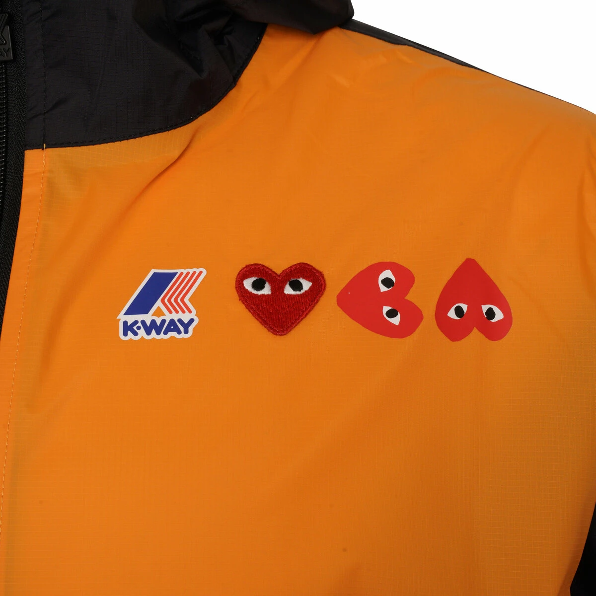 Comme Des Garçons PLAY P1J505 Zip Jacket In Orange | Designer Women's Jacket 2 Comme Des Garçons PLAY P1J505 Zip Jacket In Orange | Designer Women's Jacket - Image 2