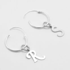 Raf Simons RS Logo Hoop Earrings In Silver for Kids | Stylish & Elegant Design