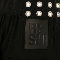 Raf Simons Wide Denim Eyelet Shorts With Studs In Black - Men's Designer Shorts -Hervia Shop hervia.com raf simons wide denim eyelet shorts with studs 1677516771DSC04037