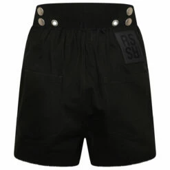 Raf Simons Wide Denim Eyelet Shorts With Studs In Black - Men's Designer Shorts