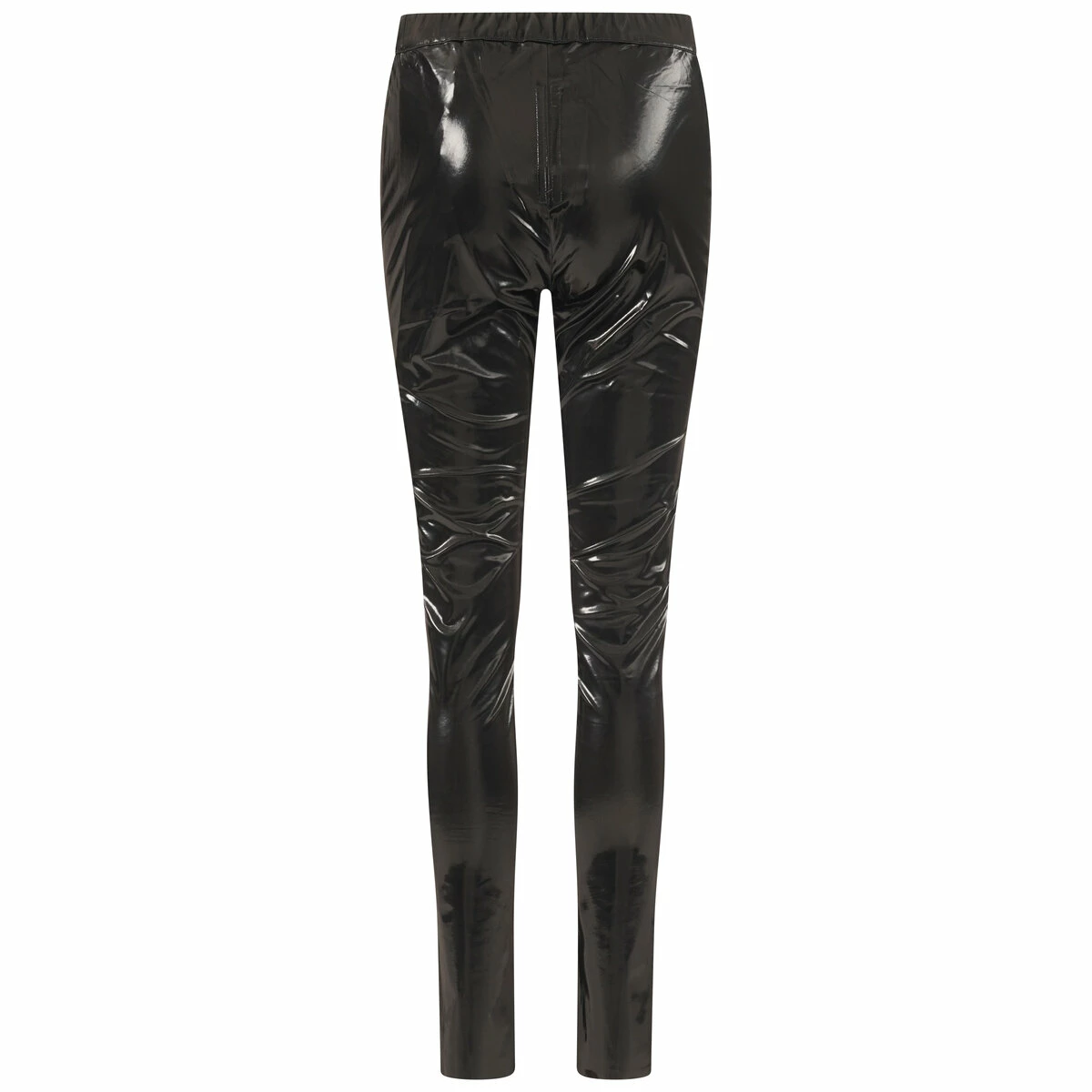 Rick Owens DRKSHDW Front Slit Rubberised Leggings for Kids - Black 2 Rick Owens DRKSHDW Front Slit Rubberised Leggings for Kids - Black - Image 2