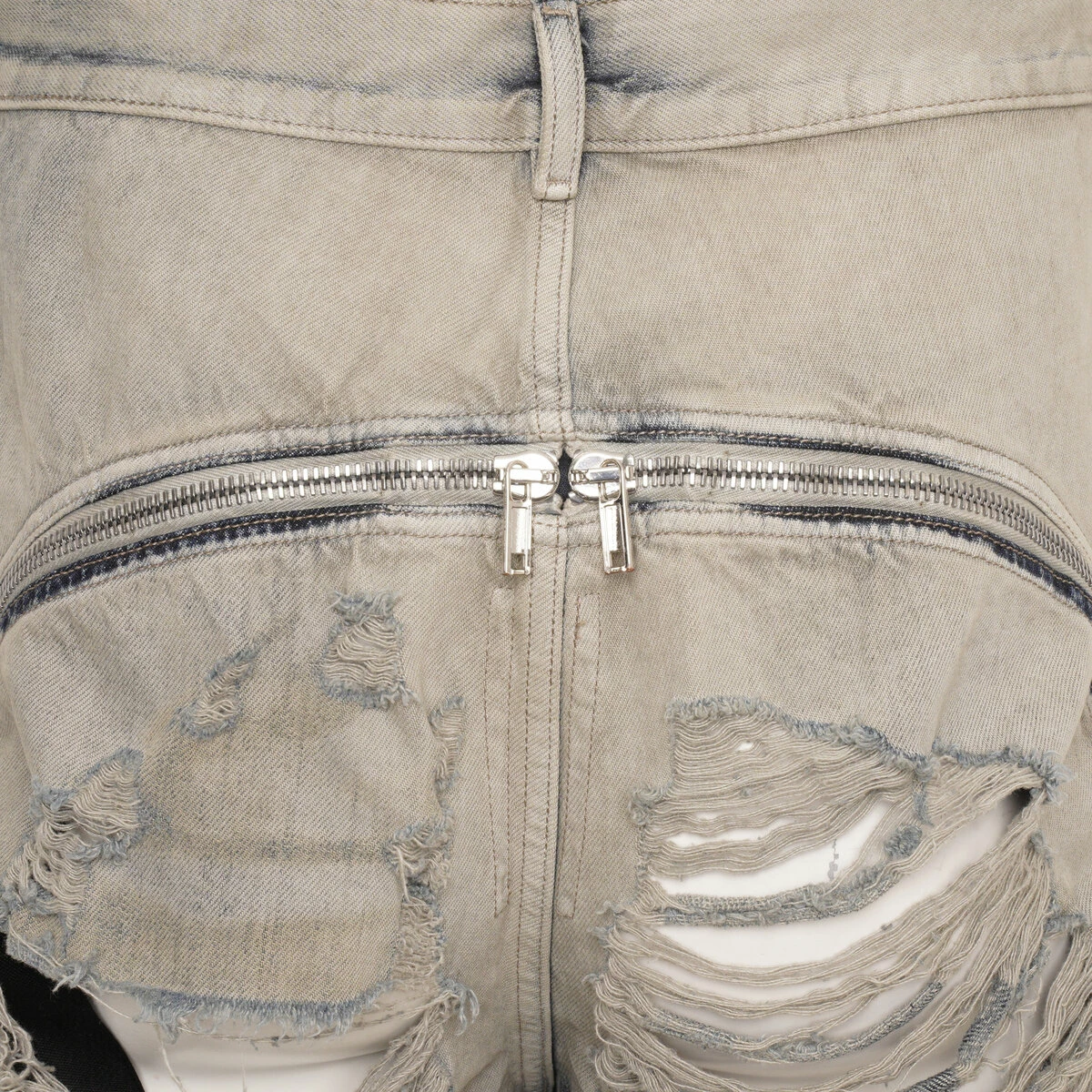 Rick Owens DRKSHDW Distressed Shredded Denim Trousers In Mineral Pearl | Kids' Stylish Denim 3 Rick Owens DRKSHDW Distressed Shredded Denim Trousers In Mineral Pearl | Kids' Stylish Denim - Image 3