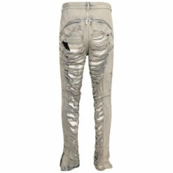 Rick Owens DRKSHDW Distressed Shredded Denim Trousers In Mineral Pearl | Kids' Stylish Denim