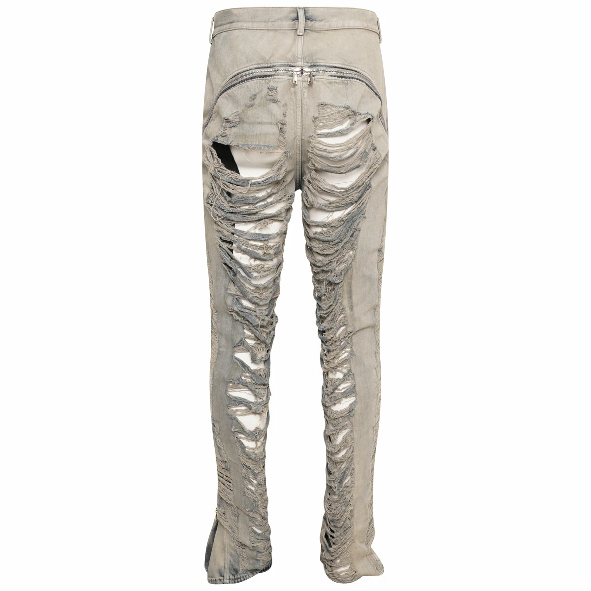 Rick Owens DRKSHDW Distressed Shredded Denim Trousers In Mineral Pearl | Kids' Stylish Denim 1 Rick Owens DRKSHDW Distressed Shredded Denim Trousers In Mineral Pearl | Kids' Stylish Denim