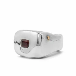 Rosa Maria Solid Garnet Stone Ring In Silver - Elegant Kids' Accessory