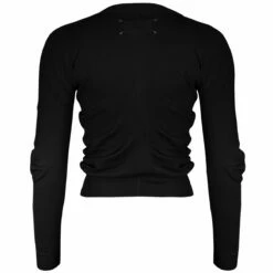 Maison Margiela Ruched Detail Rib Knit Jumper Black - Kids' Luxury Knitwear