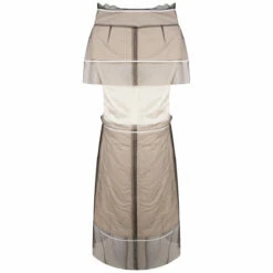 Maison Margiela Tulle Midi Dress In Ecru - Women's Elegant Evening Dress