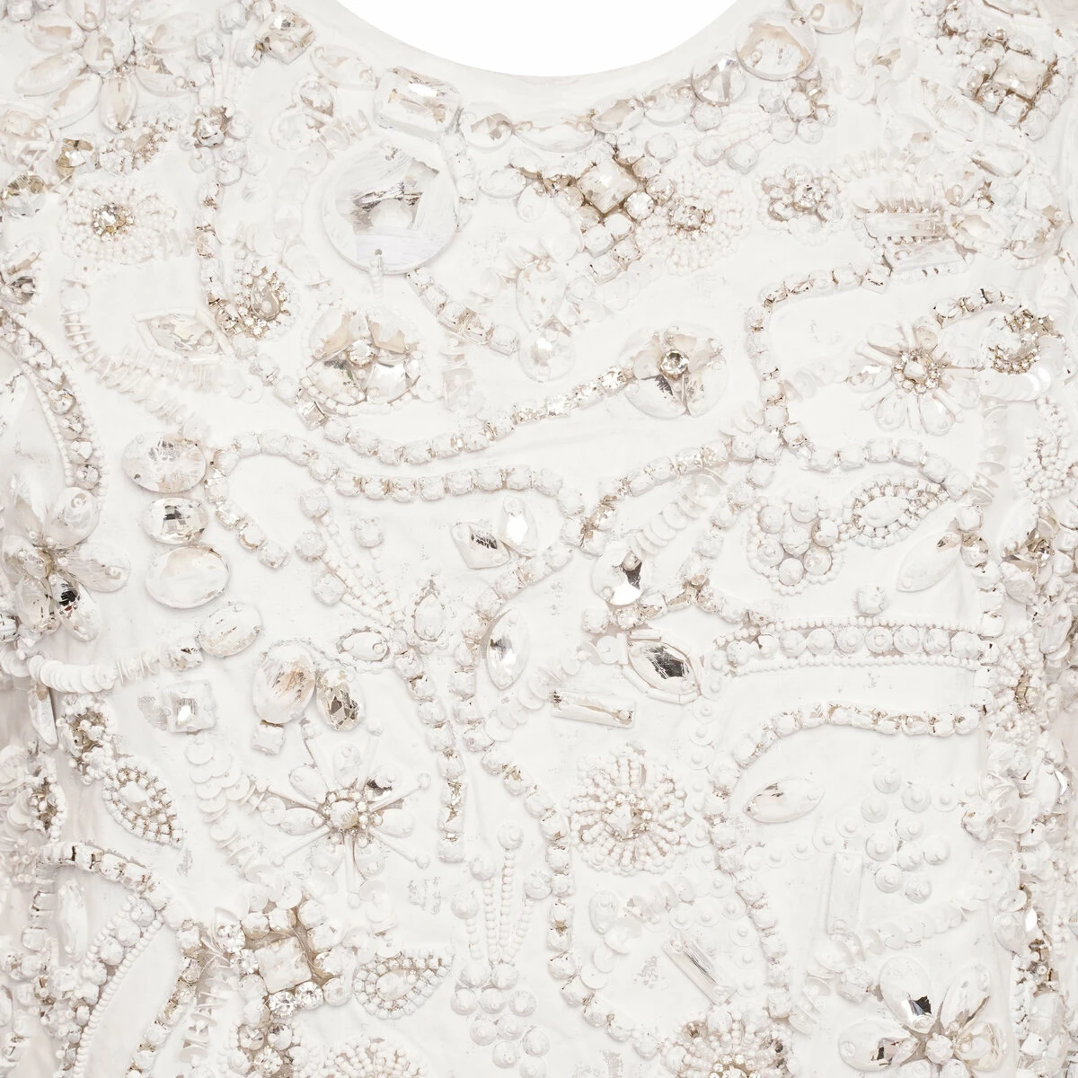 Maison Margiela Bead Embellished Silk-Blend Dress In White | Luxury Women's Dress 2 Maison Margiela Bead Embellished Silk-Blend Dress In White | Luxury Women's Dress - Image 2