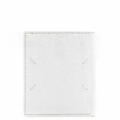 Maison Margiela Crinkle Effect Zipped Wallet White In White | Men's Wallets
