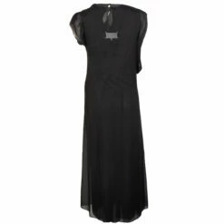 Maison Margiela Black Silk Blend Draped Front Dress - Women's Elegant Evening Wear