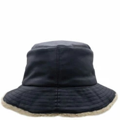 MM6 Maison Margiela Faux Leather Bucket Hat In Black - Designer Men's Hat -Hervia Shop hervia.com s52tc0051 s54131 900 hat 1673453384back of bucket hat