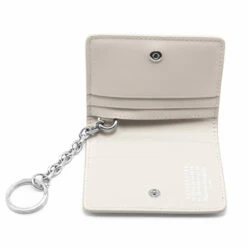 Maison Margiela Greige Patent Leather Keychain Cardholder for Men