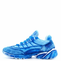 MM6 Maison Margiela Distressed Effect Low-Top Sneakers In Blue - Men's Casual Sneakers