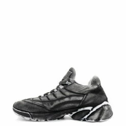 MM6 Maison Margiela Distressed Effect Grey Low-Top Sneakers - Men's Streetwear Footwear