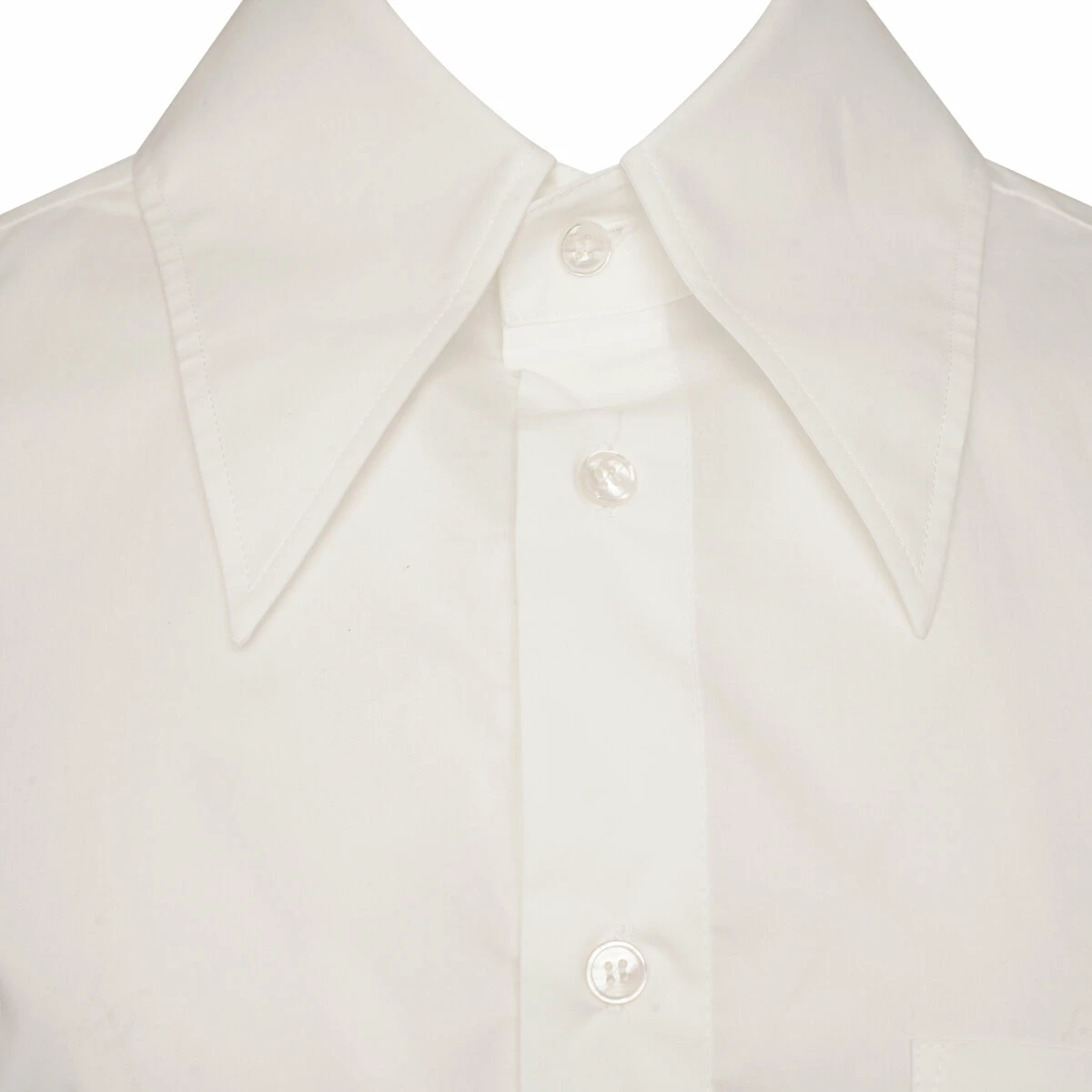 MM6 Maison Margiela Oversized Contrast Sleeve Two-Tone Shirt Dress in White/Black for Kids 2 MM6 Maison Margiela Oversized Contrast Sleeve Two-Tone Shirt Dress in White/Black for Kids - Image 2