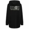 MM6 Maison Margiela Oversized 6 Logo Hoodie - Black | Women's Designer Hoodies