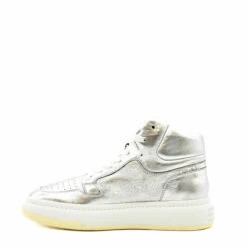 MM6 Maison Margiela Men's Silver High-Top Lace-Up Sneakers | Luxury Streetwear Footwear