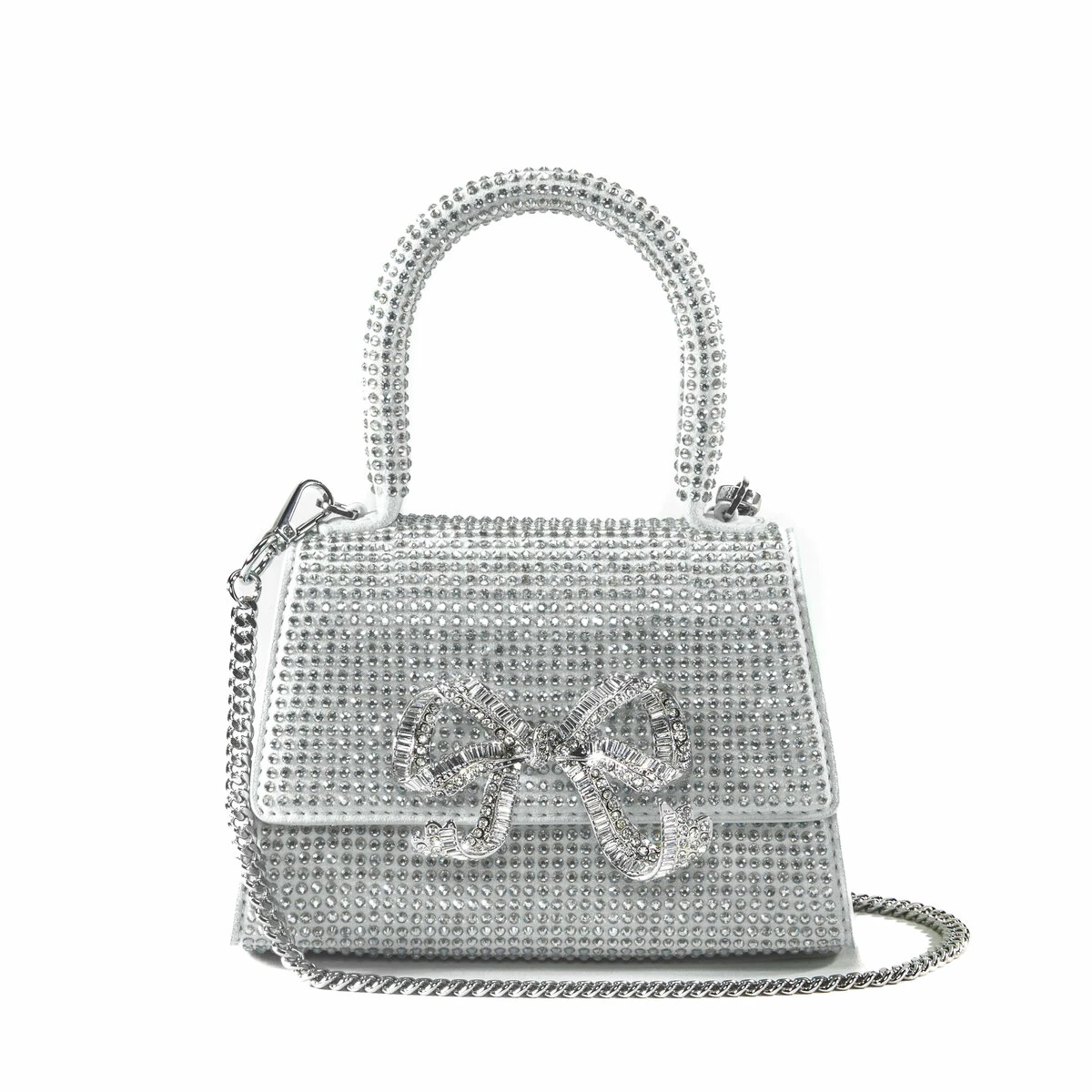 SELF PORTRAIT Diamanté Capri Micro Bag In Silver - Kids 1 SELF PORTRAIT Diamanté Capri Micro Bag In Silver - Kids