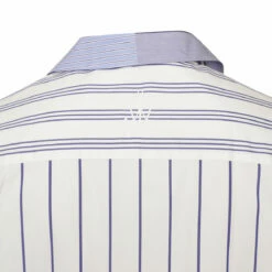 JW Anderson Men's Relaxed Fit Short Sleeve Striped Shirt in Blue/White | Designer Casual Wear -Hervia Shop hervia.com sh0219 pg1141 relaxed fit short sleeve shirt col. blue multi 1675778919 2AJ1807