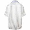 JW Anderson Men's Relaxed Fit Short Sleeve Striped Shirt in Blue/White | Designer Casual Wear