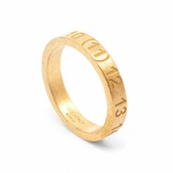 Maison Margiela Semi-Polished Gold-Tone Slim Numbers Ring In Gold - Kids' Luxury Jewelry