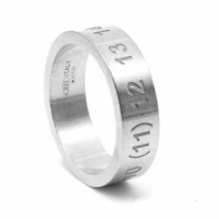 Maison Margiela Semi-Polished Silver Numbers Ring for Kids - Stylish and Unique