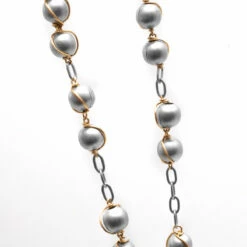 Maison Margiela Ball Chain Coin Pendant Necklace In Silver - Stylish Kids' Accessory -Hervia Shop hervia.com sm1uu0024 s12981 963 palladio semi pol yellow gold semi pol plating black necklace 162919691525471 0000 Layer 12