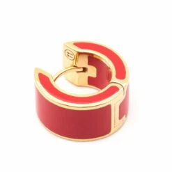 Maison Margiela Two-Tone Hoop Earring Red In Red for Kids